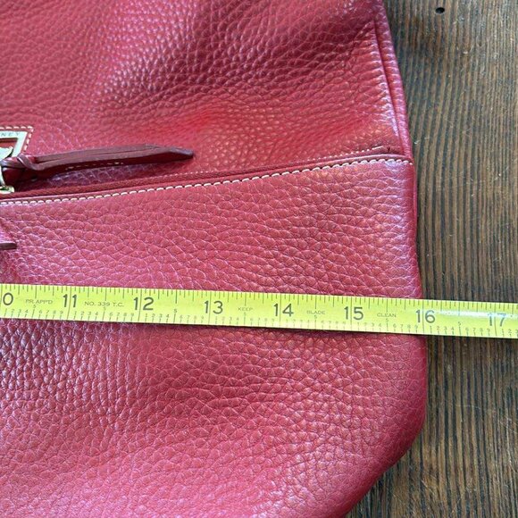 USED DOONEY & BOURKE RED PEBBLE LEATHER SATCHEL BAG - Picture 7 of 8